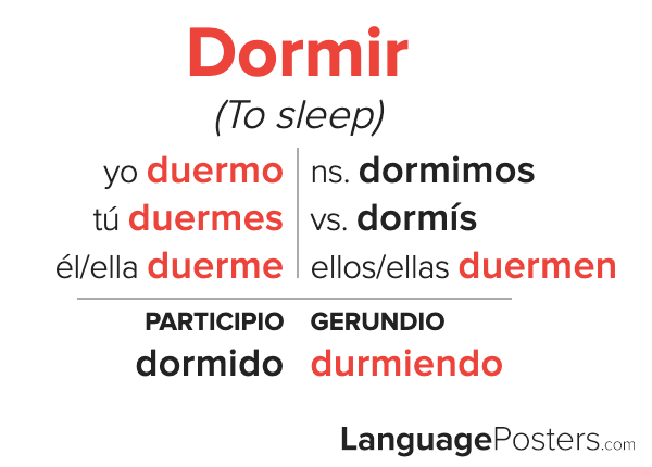 Dormir спряжение испанский. Глагол dormir.